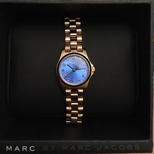 Marc Jacobs blue dial and rose gold watch